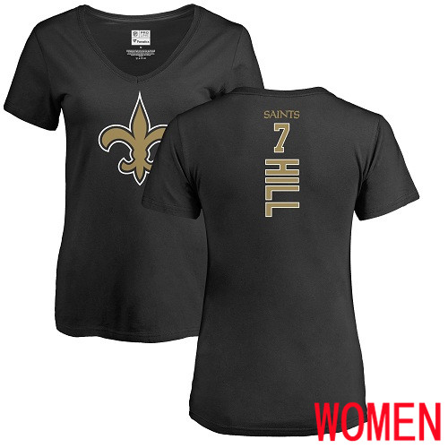 New Orleans Saints Black Women Taysom Hill Backer Slim Fit NFL Football #7 T Shirt